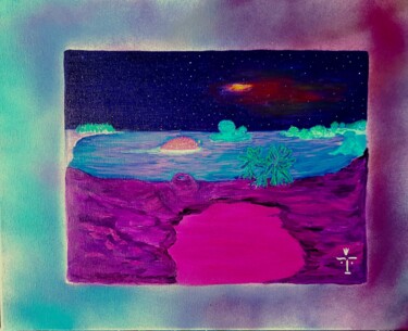 Painting titled "Extraterrestrial" by Troy Wilson-Ripsom, Original Artwork, Acrylic Mounted on Wood Stretcher frame