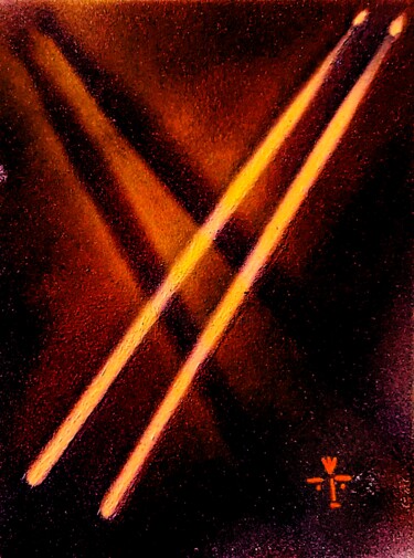 Цифровое искусство под названием "Four Sticks Vintage" - Troy Wilson-Ripsom, Подлинное произведение искусства, Манипулирован…