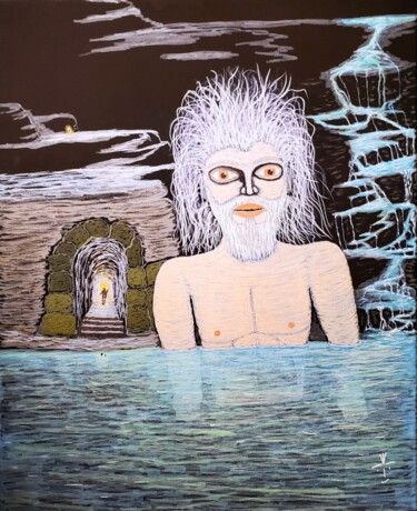 Painting titled "Seeking Wisdom in t…" by Troy Wilson-Ripsom, Original Artwork, Marker Mounted on Wood Stretcher frame