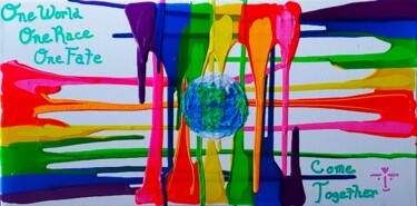 Ζωγραφική με τίτλο "Come Together" από Troy Wilson-Ripsom, Αυθεντικά έργα τέχνης, Ακρυλικό Τοποθετήθηκε στο Ξύλινο φορείο σκ…