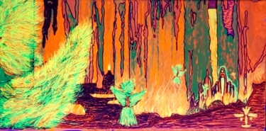 Digitale Kunst getiteld "Fire Angel Returns…" door Troy Wilson-Ripsom, Origineel Kunstwerk, Digitale fotografie