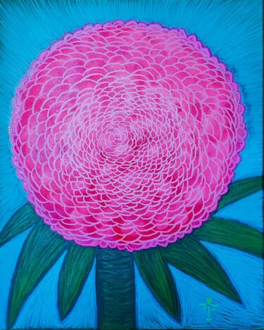 Pintura intitulada "Sick Time Floral Ab…" por Troy Wilson-Ripsom, Obras de arte originais, Acrílico Montado em Armação em ma…
