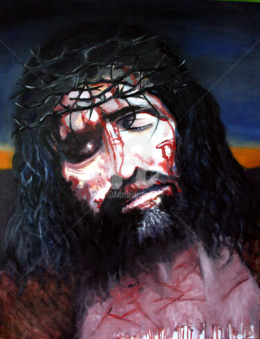 Peinture intitulée "Jesus-70x90.jpg" par Gian Piero Trucco, Œuvre d'art originale