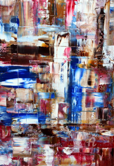 Pittura intitolato "Glas-in-lood2" da Trudie Noordermeer, Opera d'arte originale, Olio