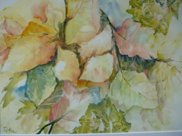 Peinture intitulée "feuilles-d-automne.…" par Teka, Œuvre d'art originale