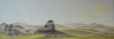 Pintura intitulada "Le brouillard" por Truss Bongers - Van Lierop, Obras de arte originais, Óleo Montado em Armação em madei…