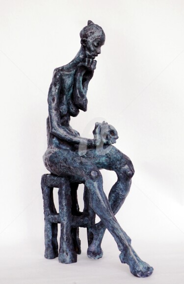 Скульптура под названием "Madeleine méditante…" - Marie-Thérèse Tsalapatanis, Подлинное произведение искусства, Бронза