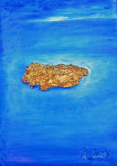 Peinture intitulée "87.13-1 Golden isla…" par Manfred W.R. Richter, Œuvre d'art originale, Huile