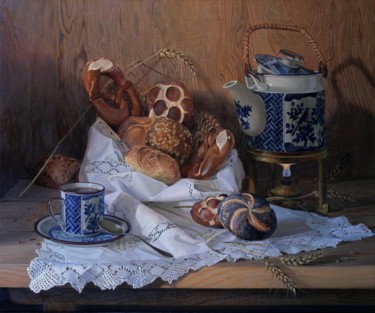Булочки Pintura intitulada "Булочки" por Tschumakov Sergey, Obras de arte originais, Óleo Montado em Maca de lona