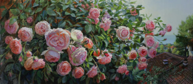 Картина под названием "Розы" - Tschumakov Sergey, Подлинное произведение искусства, Масло Установлен на Деревянная рама для…
