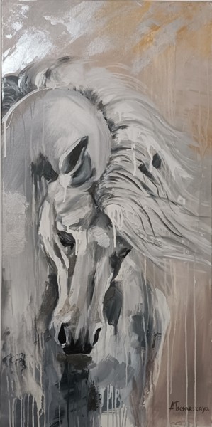 Картина под названием "Horse freedom" - Aliaksandra Tsesarskaya, Подлинное произведение искусства, Акрил