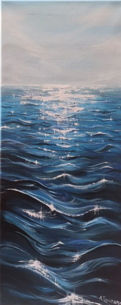 Schilderij getiteld "Sea" door Aliaksandra Tsesarskaya, Origineel Kunstwerk, Acryl