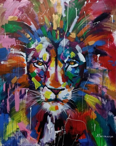 Painting titled "The King" by Aliaksandra Tsesarskaya, Original Artwork, Acrylic