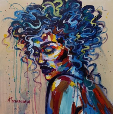 Картина под названием "African women" - Aliaksandra Tsesarskaya, Подлинное произведение искусства, Акрил Установлен на Дерев…