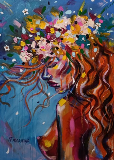 Painting titled "Soul 3" by Aliaksandra Tsesarskaya, Original Artwork, Acrylic