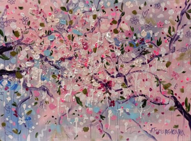 Картина под названием "cherry blossom / Sa…" - Aliaksandra Tsesarskaya, Подлинное произведение искусства, Акрил Установлен н…