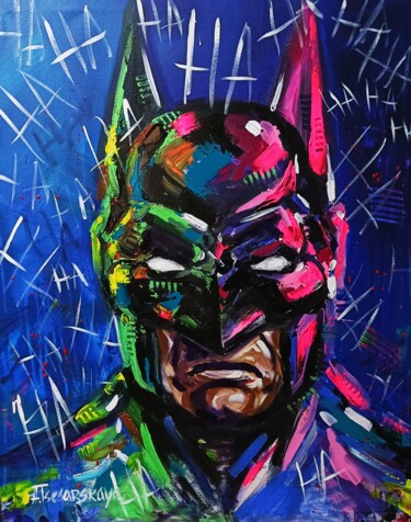 「Batman the superhero」というタイトルの絵画 Aliaksandra Tsesarskayaによって, オリジナルのアートワーク, アクリル