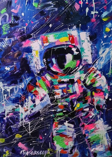 Malerei mit dem Titel "Starman - colorful…" von Aliaksandra Tsesarskaya, Original-Kunstwerk, Acryl