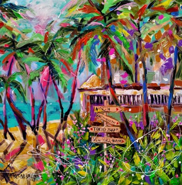Malarstwo zatytułowany „Summer paradise - p…” autorstwa Aliaksandra Tsesarskaya, Oryginalna praca, Akryl Zamontowany na Drew…