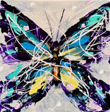 Картина под названием "Butterfly life 2" - Aliaksandra Tsesarskaya, Подлинное произведение искусства, Акрил Установлен на Де…