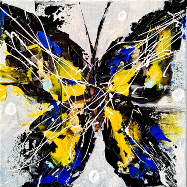 Картина под названием "Butterfly life 4" - Aliaksandra Tsesarskaya, Подлинное произведение искусства, Акрил Установлен на Де…
