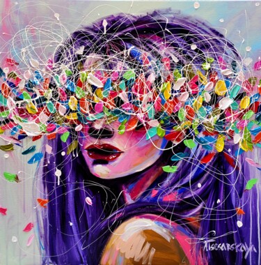 Pintura titulada "Amazing - colorful…" por Aliaksandra Tsesarskaya, Obra de arte original, Acrílico Montado en Bastidor de c…