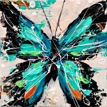 Peinture intitulée "Butterfly life 5" par Aliaksandra Tsesarskaya, Œuvre d'art originale, Acrylique Monté sur Châssis en bois