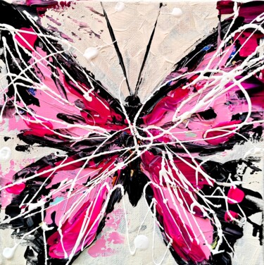 Schilderij getiteld "Butterfly life 6" door Aliaksandra Tsesarskaya, Origineel Kunstwerk, Acryl Gemonteerd op Frame voor hou…