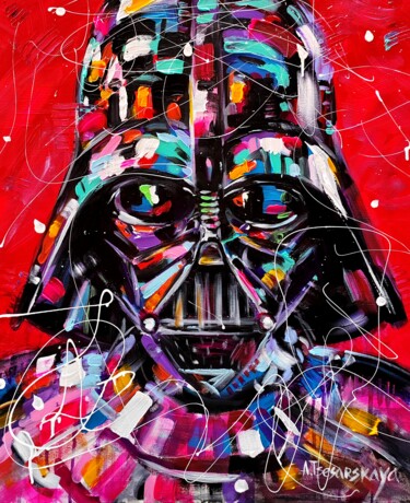 Pintura intitulada "Darth Vader portrait" por Aliaksandra Tsesarskaya, Obras de arte originais, Acrílico