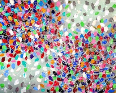Schilderij getiteld "Melody of color - c…" door Aliaksandra Tsesarskaya, Origineel Kunstwerk, Acryl Gemonteerd op Frame voor…