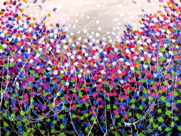 Pintura titulada "Fresh flowers - col…" por Aliaksandra Tsesarskaya, Obra de arte original, Acrílico Montado en Bastidor de…