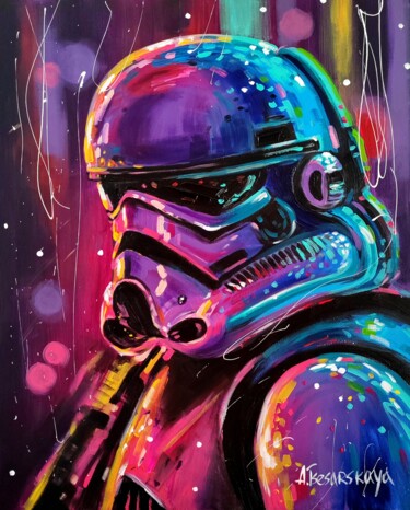 Pintura titulada "Star wars - colorfu…" por Aliaksandra Tsesarskaya, Obra de arte original, Acrílico Montado en Bastidor de…