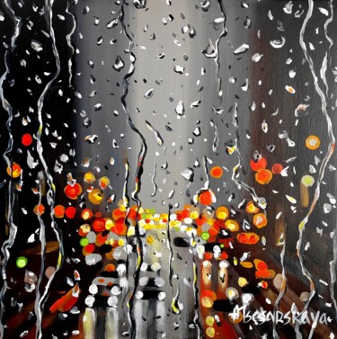 Malerei mit dem Titel "Rainy New York - ci…" von Aliaksandra Tsesarskaya, Original-Kunstwerk, Acryl Auf Keilrahmen aus Holz…