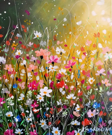 Картина под названием "Fresh summer day -…" - Aliaksandra Tsesarskaya, Подлинное произведение искусства, Акрил Установлен на…