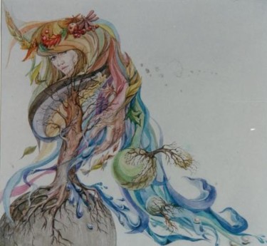 Картина под названием "осень" - Татьяна Шутова, Подлинное произведение искусства