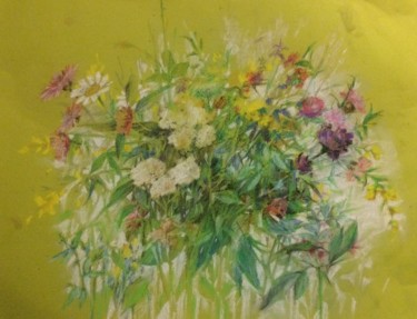 Peinture intitulée "Полевые цветы" par Tatiana Shutova, Œuvre d'art originale, Pastel
