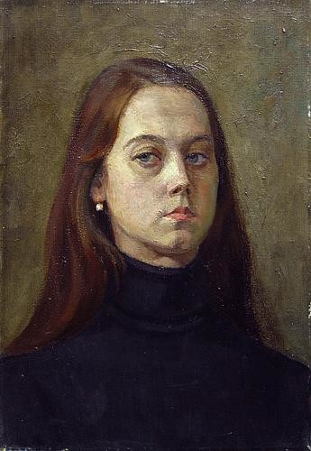 Painting titled "Автопортрет" by Tatjana Hudyakova, Original Artwork, Oil