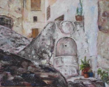 Pintura titulada "Barrio Medieval Boc…" por Mª Teresa Silvestre, Obra de arte original