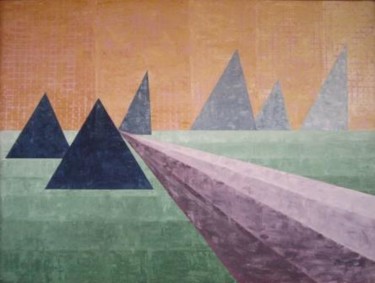 Pintura titulada "Abstracción geométr…" por Mª Teresa Silvestre, Obra de arte original