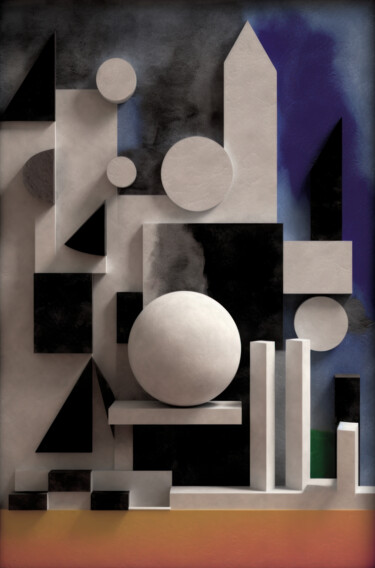 Digitale Kunst mit dem Titel "Night Town 02" von Tsomi, Original-Kunstwerk, 2D digitale Arbeit