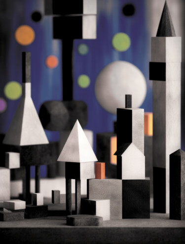 Цифровое искусство под названием "Night Town 05" - Tsomi, Подлинное произведение искусства, 2D Цифровая Работа
