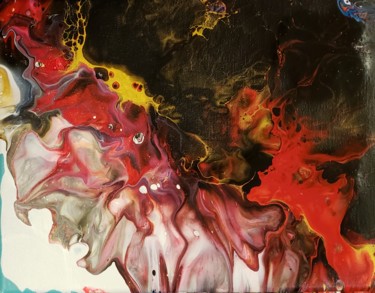 Painting titled "Floral Flame" by Thomas Bathrick, Original Artwork, Acrylic
