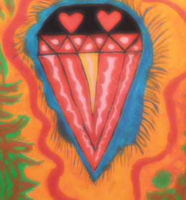Painting titled "Diamant Love" by Bebi Kali, Original Artwork