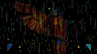 Digitale Kunst mit dem Titel "perroquet encodé" von Tsuiho, Original-Kunstwerk, Fotomontage