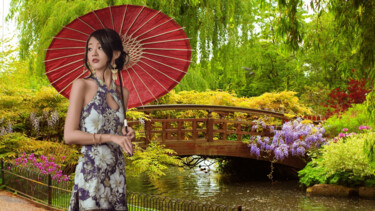Digitale Kunst mit dem Titel "printemps japonisant" von Tsuiho, Original-Kunstwerk, Fotomontage