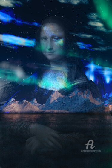 Arts numériques intitulée "Mona boréalis" par Tsuiho, Œuvre d'art originale, Photo montage