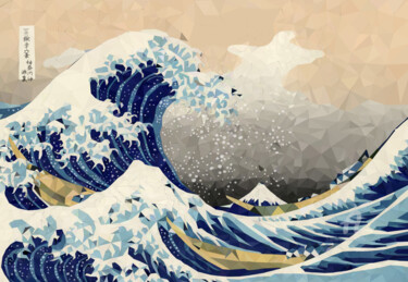 Digitale Kunst mit dem Titel "Les 5900 de Kanagawa" von Tsuiho, Original-Kunstwerk, Digitale Malerei