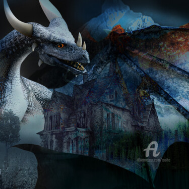 Digital Arts titled "Le grand dragon han…" by Tsuiho, Original Artwork, Photo Montage