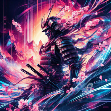 Arts numériques intitulée "Le samouraï de la c…" par Tsuiho, Œuvre d'art originale, Image générée par l'IA