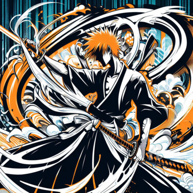 Digital Arts titled "Ichigo Kurosaki "fa…" by Tsuiho, Original Artwork, AI generated image